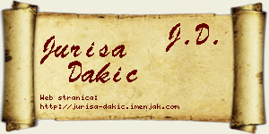 Juriša Dakić vizit kartica